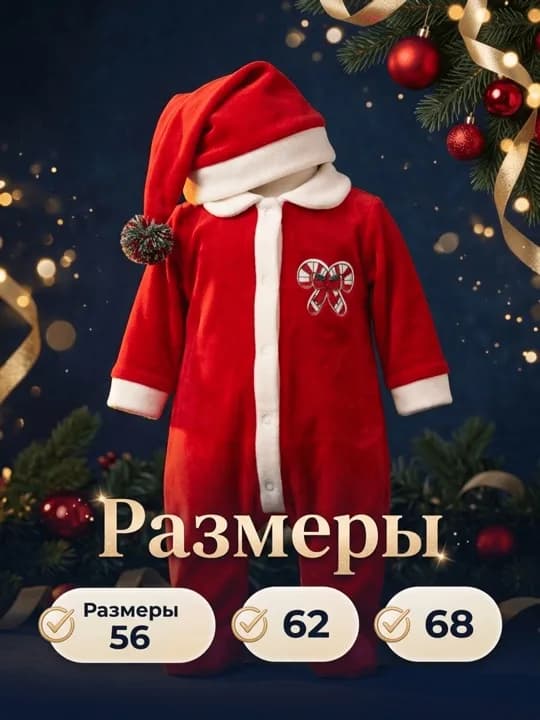 Новогодний комбинезон: слайд с инфографикой
